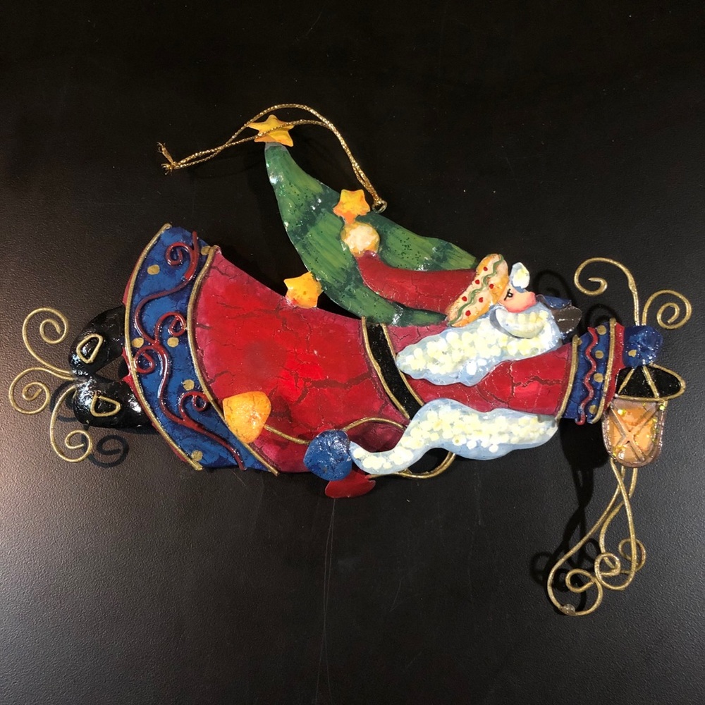 Large metal Santa ornament